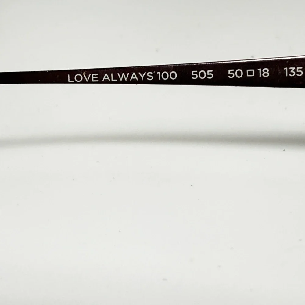 Love Always 100 505 Rimless‎ Eyeglasses Purple Textured Metal 50-18-135 Frames